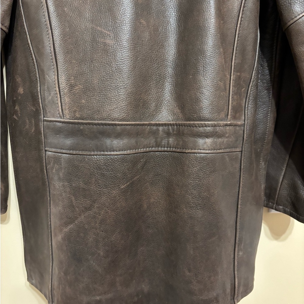 Men’s Vintage Brown Leather Jacket - Picture 7 of 10